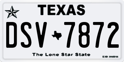 TX license plate DSV7872