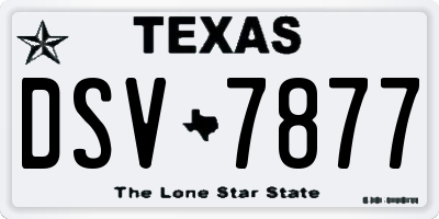TX license plate DSV7877