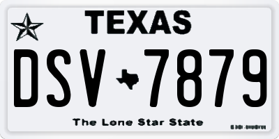 TX license plate DSV7879