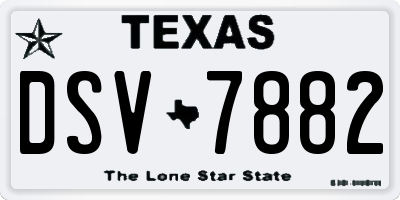TX license plate DSV7882