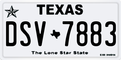 TX license plate DSV7883