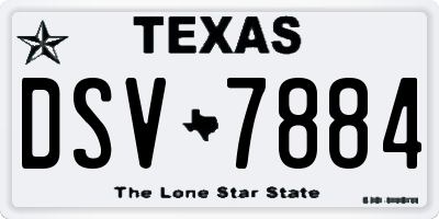 TX license plate DSV7884