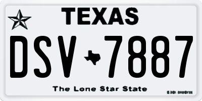 TX license plate DSV7887