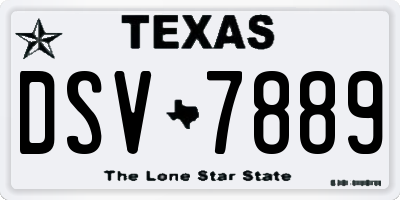 TX license plate DSV7889