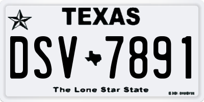 TX license plate DSV7891