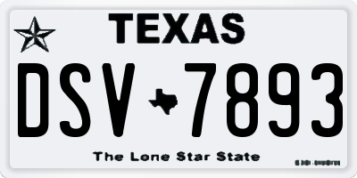 TX license plate DSV7893