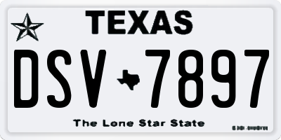 TX license plate DSV7897
