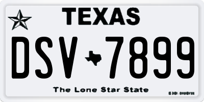 TX license plate DSV7899