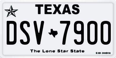 TX license plate DSV7900
