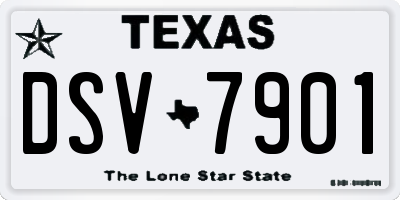 TX license plate DSV7901
