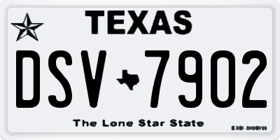 TX license plate DSV7902