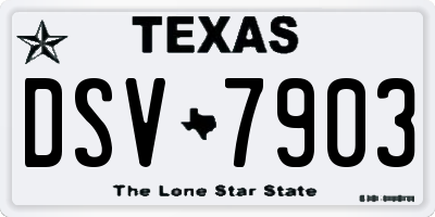 TX license plate DSV7903