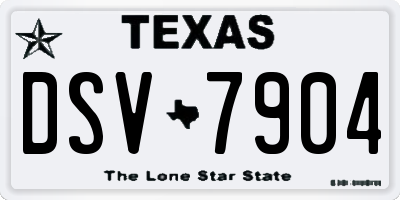 TX license plate DSV7904