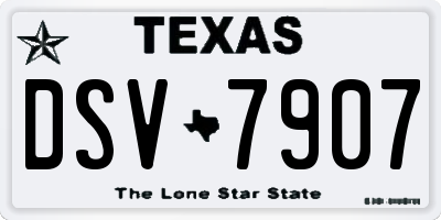 TX license plate DSV7907