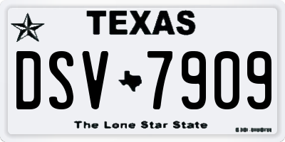 TX license plate DSV7909