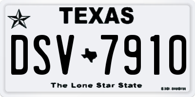 TX license plate DSV7910