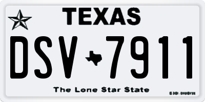 TX license plate DSV7911