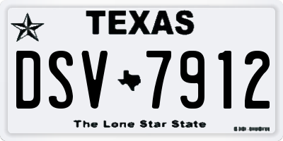 TX license plate DSV7912