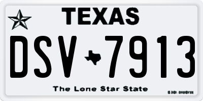 TX license plate DSV7913