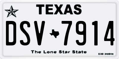 TX license plate DSV7914