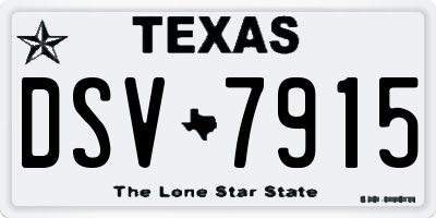 TX license plate DSV7915