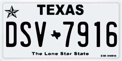 TX license plate DSV7916