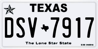 TX license plate DSV7917