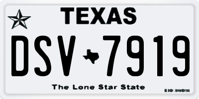 TX license plate DSV7919