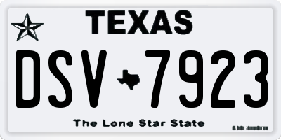 TX license plate DSV7923
