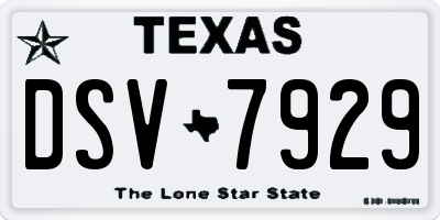 TX license plate DSV7929