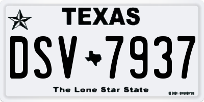 TX license plate DSV7937