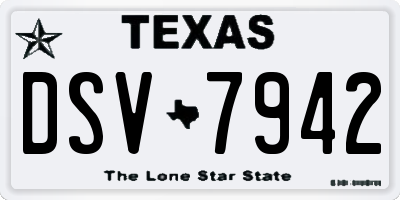 TX license plate DSV7942