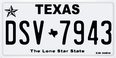 TX license plate DSV7943