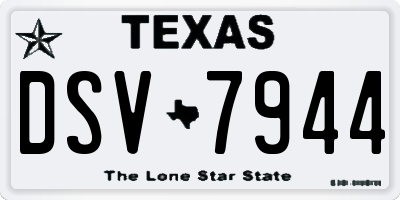 TX license plate DSV7944