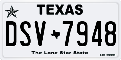 TX license plate DSV7948