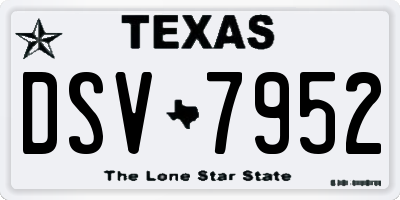 TX license plate DSV7952