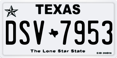 TX license plate DSV7953