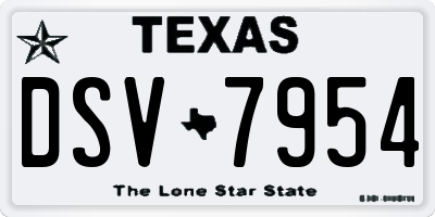 TX license plate DSV7954