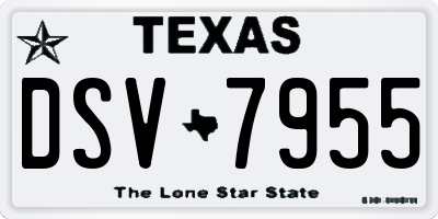 TX license plate DSV7955