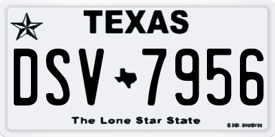 TX license plate DSV7956