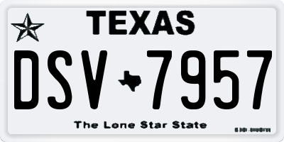 TX license plate DSV7957