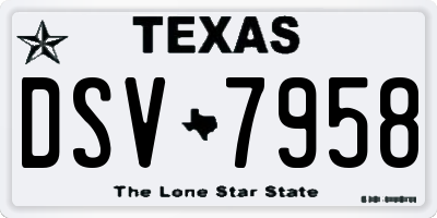 TX license plate DSV7958