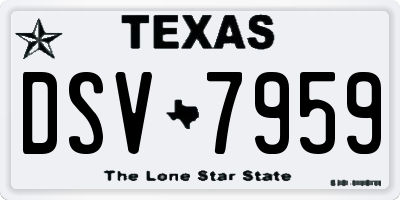 TX license plate DSV7959