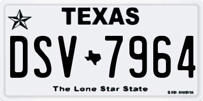 TX license plate DSV7964