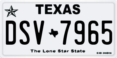 TX license plate DSV7965