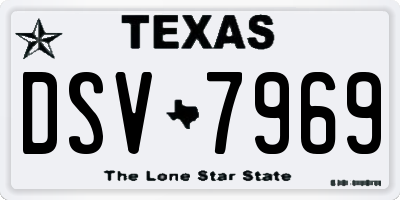 TX license plate DSV7969