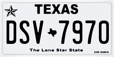 TX license plate DSV7970