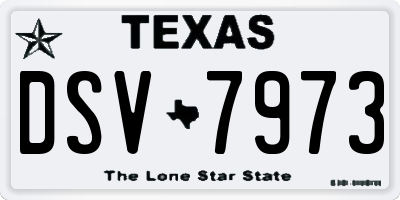 TX license plate DSV7973