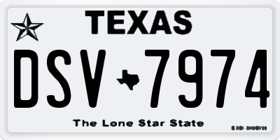 TX license plate DSV7974