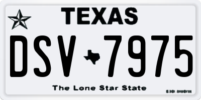 TX license plate DSV7975